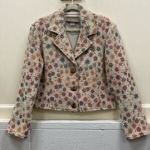 Painted Pony vintage women’s size Large floral print button up jacket